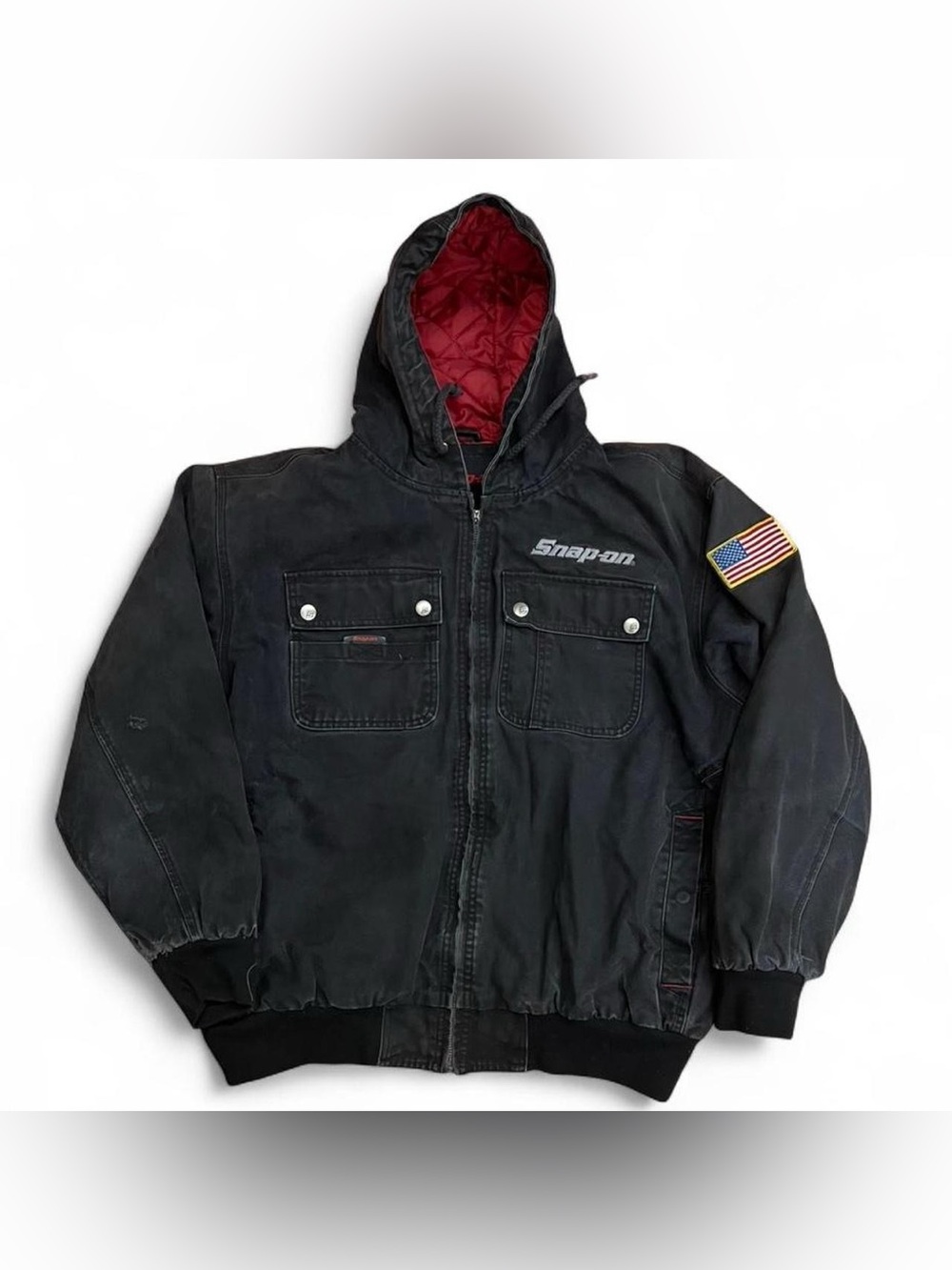 Mens Snap-On Canvas Hooded Jacket size XL